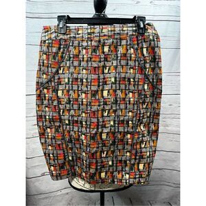 Darling Geometric Print Pencil Skirt Women Size L‎ Zipper Closure
